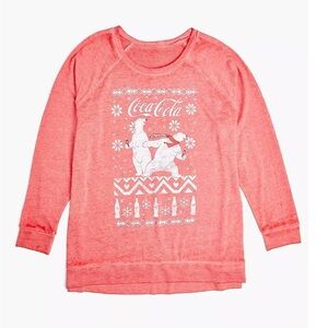 LANE BRYANT Classic High-Low Coca-Cola Bears Graphic Sweatshirt - Red Plus 14/16